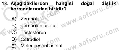 Gıda Güvenliğinin Temel Prensipleri Dersi 2021 - 2022 Yılı (Vize) Ara Sınav Soruları 18. Soru