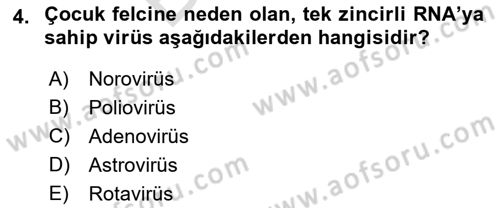 Gıda Güvenliğinin Temel Prensipleri Dersi 2021 - 2022 Yılı (Final) Dönem Sonu Sınav Soruları 4. Soru