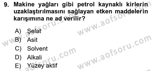 Gıda Güvenliğinin Temel Prensipleri Dersi 2021 - 2022 Yılı (Final) Dönem Sonu Sınav Soruları 9. Soru