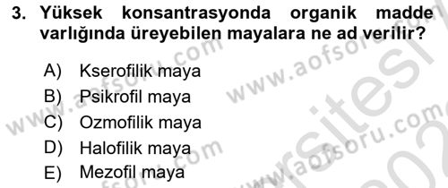 Gıda Güvenliğinin Temel Prensipleri Dersi 2021 - 2022 Yılı Yaz Okulu Sınav Soruları 3. Soru