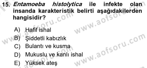 Gıda Güvenliğinin Temel Prensipleri Dersi 2023 - 2024 Yılı (Vize) Ara Sınav Soruları 15. Soru