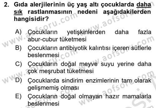 Gıda Güvenliğinin Temel Prensipleri Dersi 2023 - 2024 Yılı (Vize) Ara Sınav Soruları 2. Soru