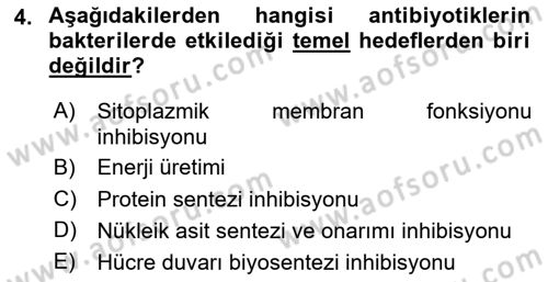 Gıda Güvenliğinin Temel Prensipleri Dersi 2023 - 2024 Yılı (Vize) Ara Sınav Soruları 4. Soru