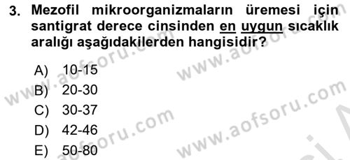 Gıda Güvenliğinin Temel Prensipleri Dersi 2024 - 2025 Yılı Yaz Okulu Sınav Soruları 3. Soru