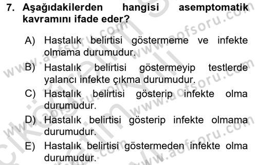 Gıda Güvenliğinin Temel Prensipleri Dersi 2025 - 2026 Yılı Yaz Okulu Sınav Soruları 7. Soru