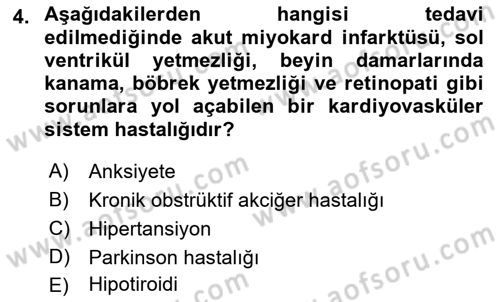 Temel İlaç Bilgisi Ve Akılcı İlaç Kullanımı Dersi 2016 - 2017 Yılı 3 Ders Sınav Soruları 4. Soru