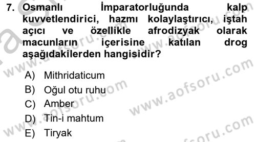 Temel İlaç Bilgisi Ve Akılcı İlaç Kullanımı Dersi 2016 - 2017 Yılı (Vize) Ara Sınav Soruları 7. Soru