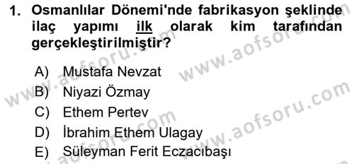 Temel İlaç Bilgisi Ve Akılcı İlaç Kullanımı Dersi 2017 - 2018 Yılı (Vize) Ara Sınav Soruları 1. Soru
