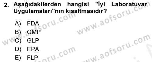 Temel İlaç Bilgisi Ve Akılcı İlaç Kullanımı Dersi Ara Sınavı Deneme Sınav Soruları 2. Soru