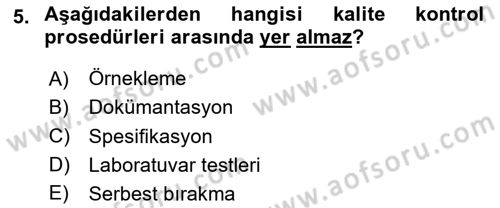 Temel İlaç Bilgisi Ve Akılcı İlaç Kullanımı Dersi 2024 - 2025 Yılı (Final) Dönem Sonu Sınav Soruları 5. Soru