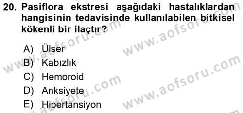Temel İlaç Bilgisi Ve Akılcı İlaç Kullanımı Dersi 2025 - 2026 Yılı (Vize) Ara Sınav Soruları 20. Soru