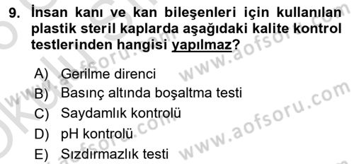 Temel İlaç Bilgisi Ve Akılcı İlaç Kullanımı Dersi 2025 - 2026 Yılı Yaz Okulu Sınav Soruları 9. Soru