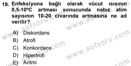 Halk Sağlığı Dersi 2016 - 2017 Yılı (Vize) Ara Sınav Soruları 19. Soru
