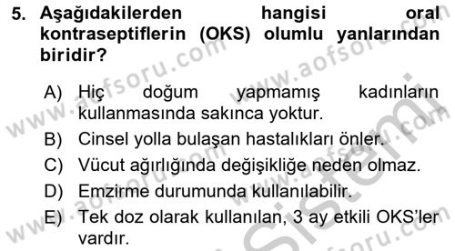 Halk Sağlığı Dersi 2016 - 2017 Yılı (Vize) Ara Sınav Soruları 5. Soru