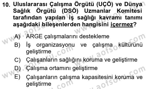 Halk Sağlığı Dersi 2016 - 2017 Yılı (Final) Dönem Sonu Sınav Soruları 10. Soru