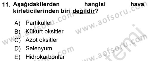 Halk Sağlığı Dersi 2016 - 2017 Yılı (Final) Dönem Sonu Sınav Soruları 11. Soru