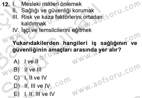 Halk Sağlığı Dersi 2016 - 2017 Yılı (Final) Dönem Sonu Sınav Soruları 12. Soru