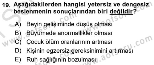 Halk Sağlığı Dersi 2016 - 2017 Yılı (Final) Dönem Sonu Sınav Soruları 19. Soru