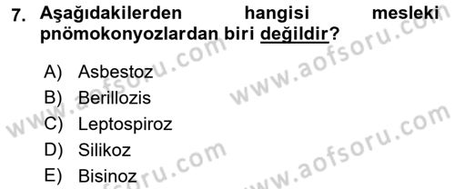 Halk Sağlığı Dersi 2016 - 2017 Yılı (Final) Dönem Sonu Sınav Soruları 7. Soru