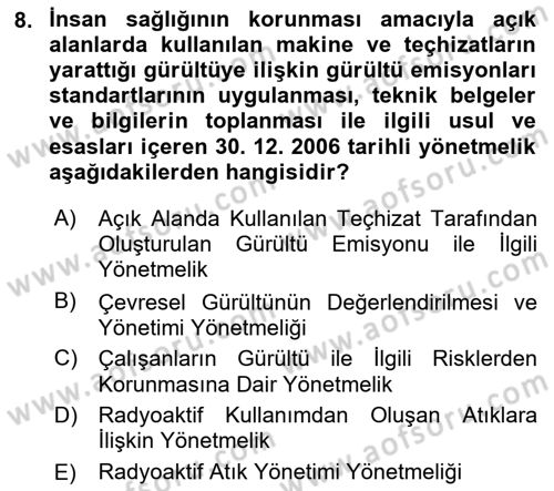 Halk Sağlığı Dersi 2016 - 2017 Yılı (Final) Dönem Sonu Sınav Soruları 8. Soru