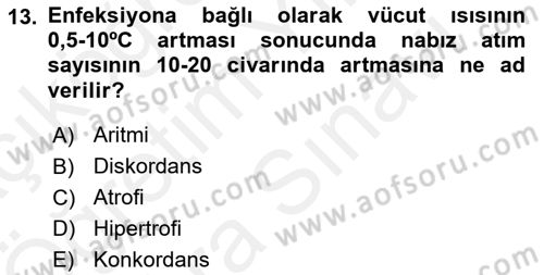 Halk Sağlığı Dersi 2017 - 2018 Yılı (Vize) Ara Sınav Soruları 13. Soru