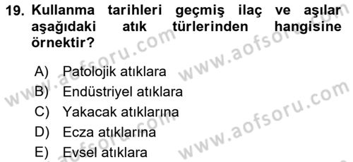 Halk Sağlığı Dersi 2017 - 2018 Yılı (Final) Dönem Sonu Sınav Soruları 19. Soru