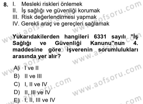 Halk Sağlığı Dersi 2017 - 2018 Yılı (Final) Dönem Sonu Sınav Soruları 8. Soru