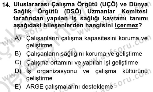 Halk Sağlığı Dersi 2018 - 2019 Yılı 3 Ders Sınav Soruları 14. Soru