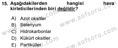 Halk Sağlığı Dersi 2018 - 2019 Yılı 3 Ders Sınav Soruları 15. Soru