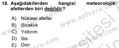 Halk Sağlığı Dersi 2018 - 2019 Yılı 3 Ders Sınav Soruları 18. Soru