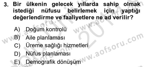 Halk Sağlığı Dersi 2018 - 2019 Yılı 3 Ders Sınav Soruları 3. Soru