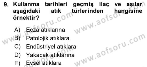 Halk Sağlığı Dersi 2018 - 2019 Yılı 3 Ders Sınav Soruları 9. Soru