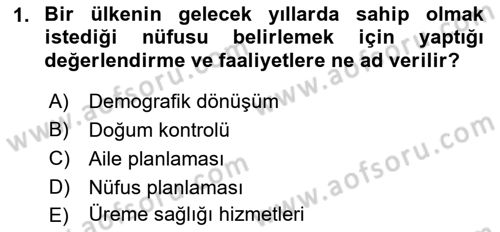 Halk Sağlığı Dersi 2018 - 2019 Yılı (Vize) Ara Sınav Soruları 1. Soru