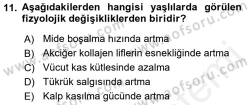 Halk Sağlığı Dersi 2018 - 2019 Yılı (Vize) Ara Sınav Soruları 11. Soru
