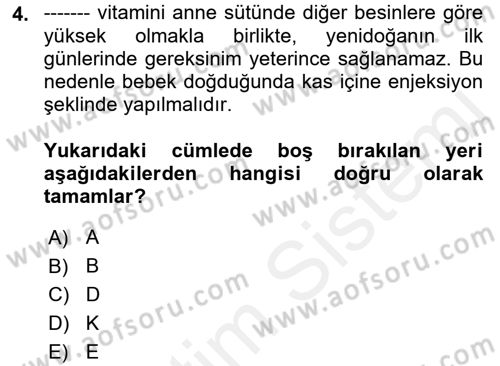 Halk Sağlığı Dersi 2018 - 2019 Yılı (Vize) Ara Sınav Soruları 4. Soru