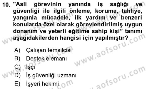 Halk Sağlığı Dersi 2018 - 2019 Yılı (Final) Dönem Sonu Sınav Soruları 10. Soru