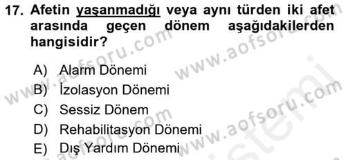 Halk Sağlığı Dersi 2018 - 2019 Yılı (Final) Dönem Sonu Sınav Soruları 17. Soru
