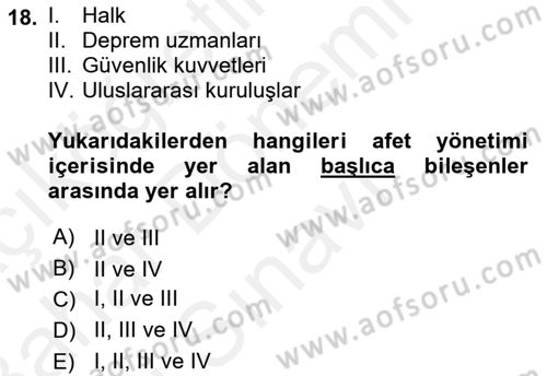 Halk Sağlığı Dersi 2018 - 2019 Yılı (Final) Dönem Sonu Sınav Soruları 18. Soru