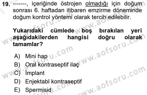 Halk Sağlığı Dersi 2018 - 2019 Yılı (Final) Dönem Sonu Sınav Soruları 19. Soru