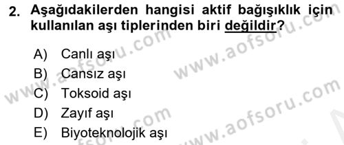 Halk Sağlığı Dersi 2018 - 2019 Yılı (Final) Dönem Sonu Sınav Soruları 2. Soru