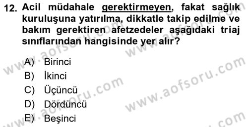 Halk Sağlığı Dersi 2018 - 2019 Yılı Yaz Okulu Sınav Soruları 12. Soru