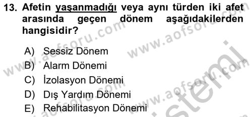 Halk Sağlığı Dersi 2018 - 2019 Yılı Yaz Okulu Sınav Soruları 13. Soru