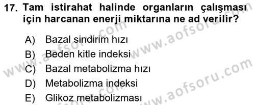 Halk Sağlığı Dersi 2018 - 2019 Yılı Yaz Okulu Sınav Soruları 17. Soru