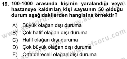 Halk Sağlığı Dersi 2018 - 2019 Yılı Yaz Okulu Sınav Soruları 19. Soru