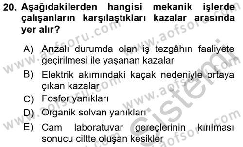 Halk Sağlığı Dersi 2018 - 2019 Yılı Yaz Okulu Sınav Soruları 20. Soru
