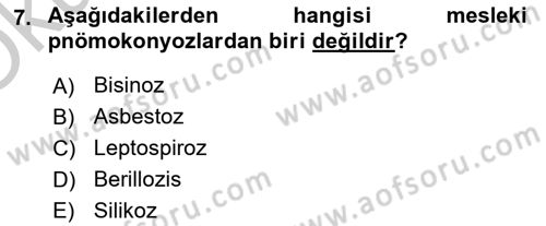 Halk Sağlığı Dersi 2018 - 2019 Yılı Yaz Okulu Sınav Soruları 7. Soru