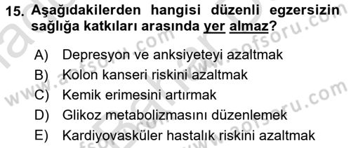 Halk Sağlığı Dersi 2024 - 2025 Yılı (Final) Dönem Sonu Sınav Soruları 15. Soru