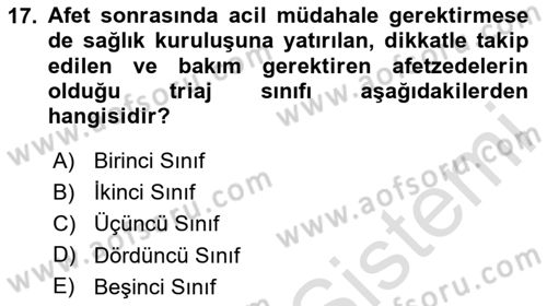 Halk Sağlığı Dersi 2024 - 2025 Yılı (Final) Dönem Sonu Sınav Soruları 17. Soru