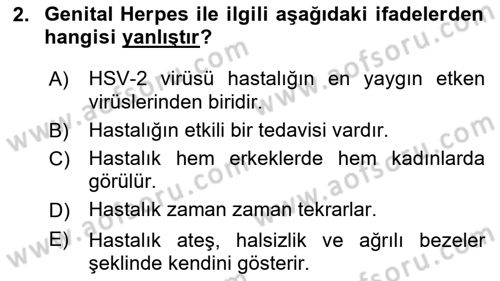 Halk Sağlığı Dersi 2024 - 2025 Yılı (Final) Dönem Sonu Sınav Soruları 2. Soru