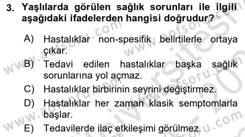 Halk Sağlığı Dersi 2024 - 2025 Yılı (Final) Dönem Sonu Sınav Soruları 3. Soru